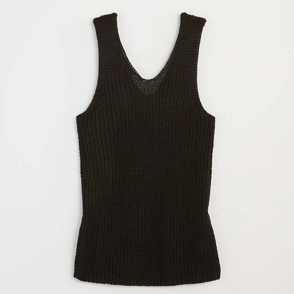 Loft Black Double V Sweater Tank - Picture 3 of 4